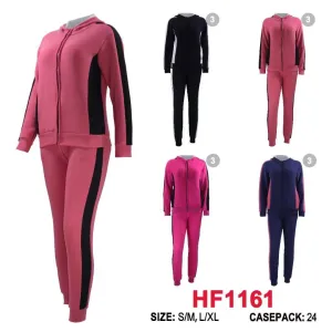 12 Sets Winter Lining Outfit Gym Legging Pants And Full Zip Jacket Top W/Hoodie Set HF1161