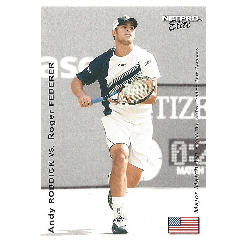 Andy Roddick vs Roger Federer Major Match Up Tennis Collector Card