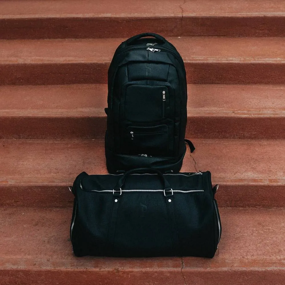 Black Tumbled Leather XL Signature Bag Set (XL Signature and Duffle Bag)