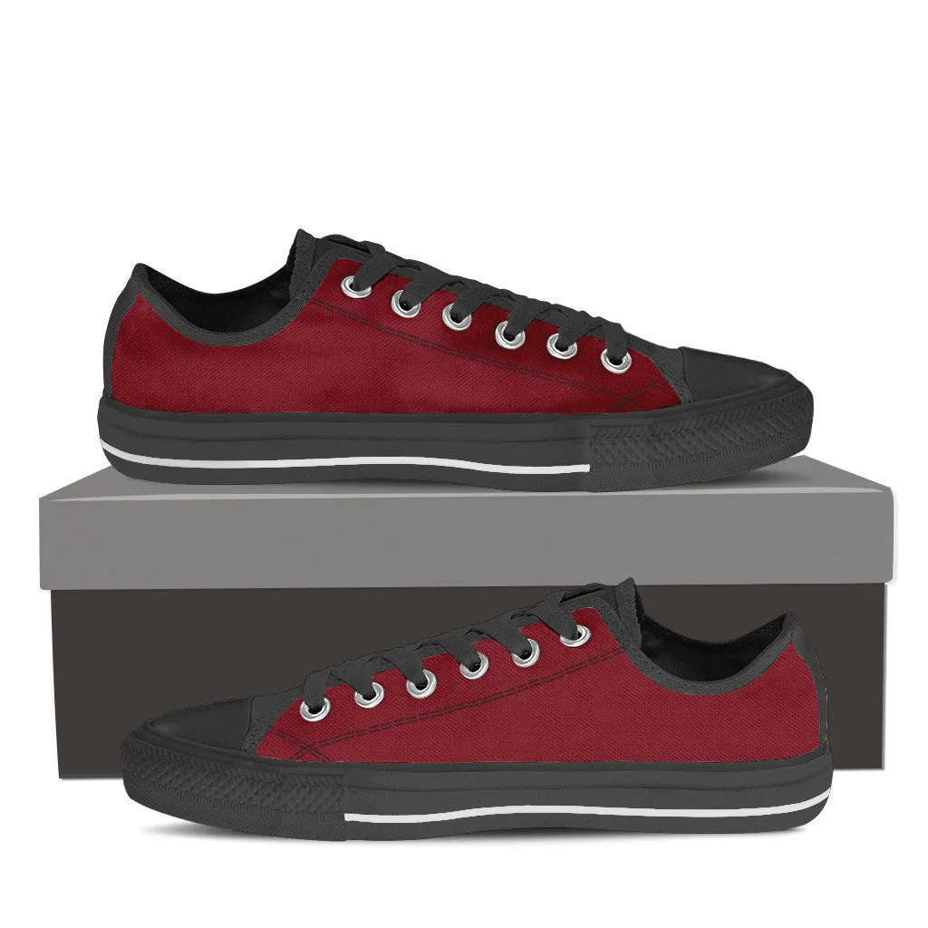 Garnet and Black Low-Cut Sneakers