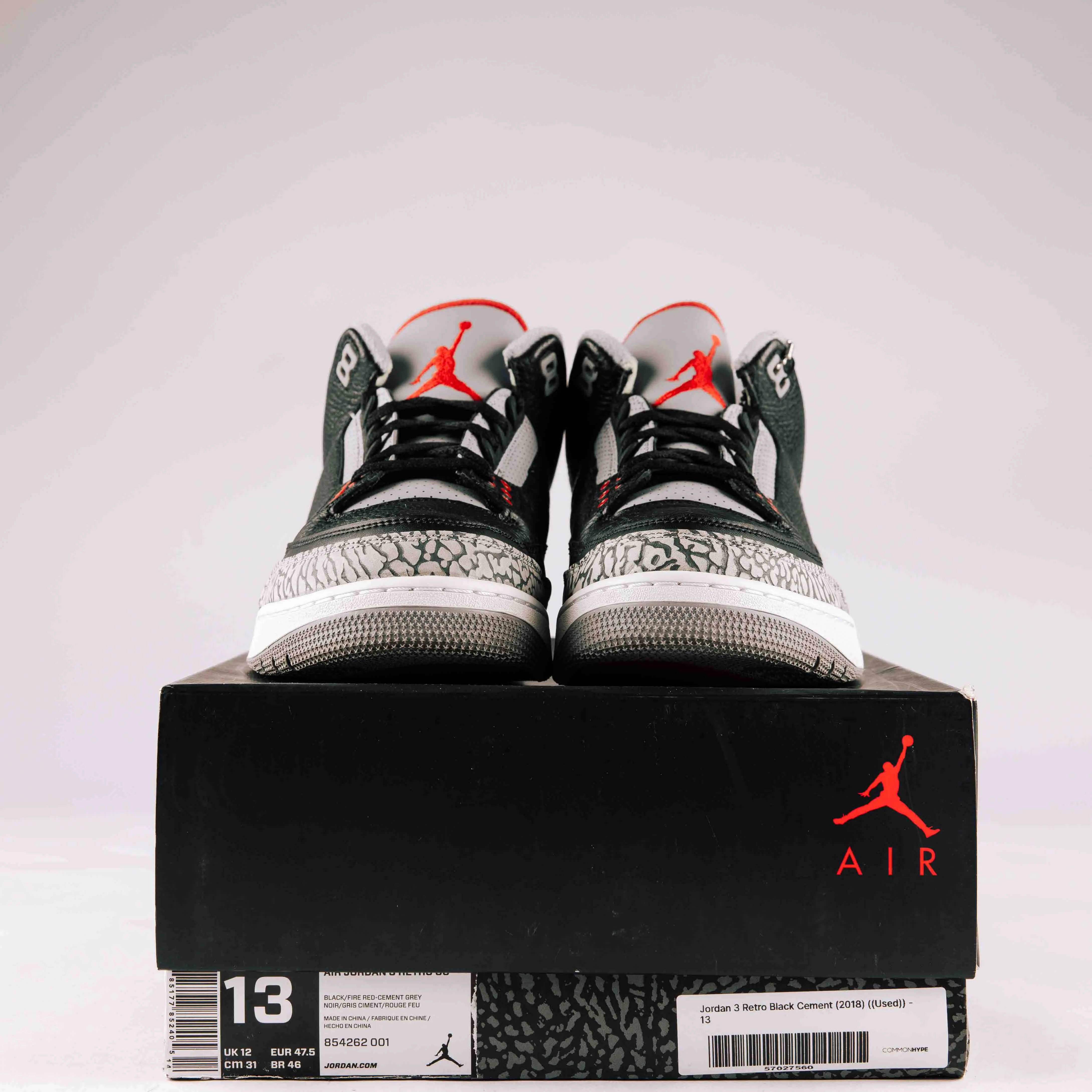 Jordan 3 Retro Black Cement (2018) - Used - 2003