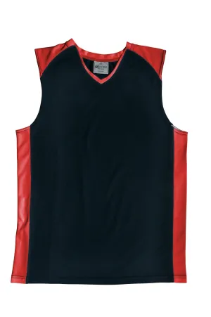 Kids Basketball Singlet - Black/Red