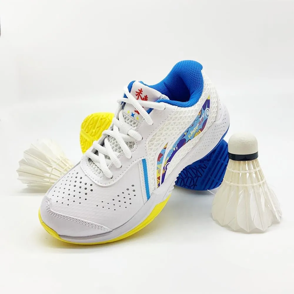 Li Ning Lei Ting Badminton Kid's Shoe [White/Blue] AYTT014-3