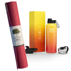 Non-toxic Natural Rubber Yoga Mat & 950ml Insulated Flask