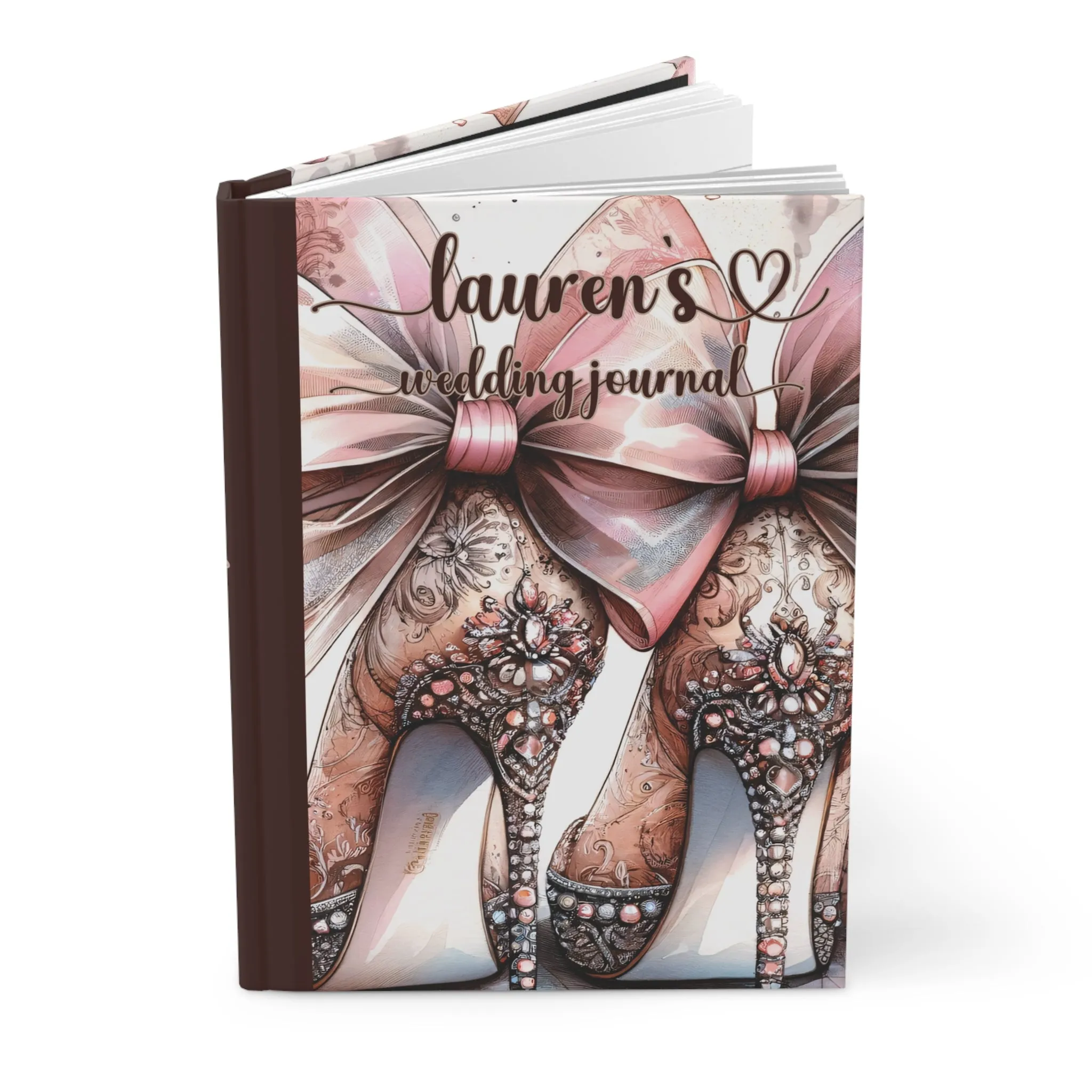 Personalised Hardcover Wedding Journal Matte, Country and Western, High Heels, awd-1772