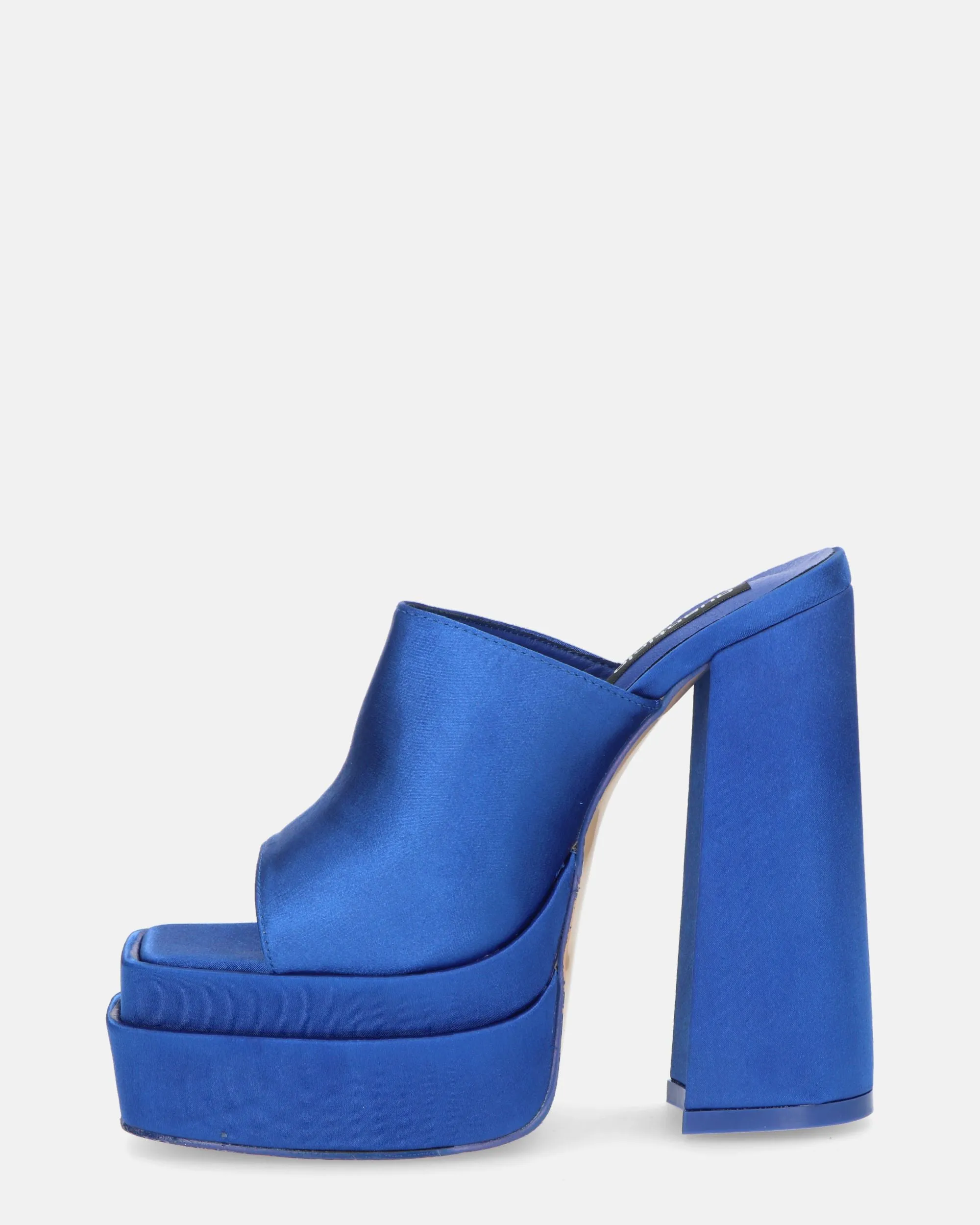 PHILOMENA - sandali platform con tacco alto in lycra blu