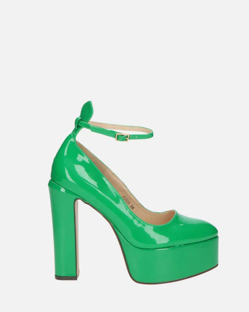 SOLEIL - scarpe con tacco alto in glassy verde